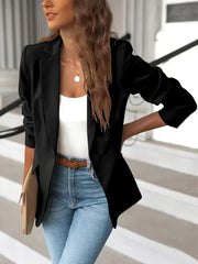 Women’s classic blazer with narrow lapels and one button