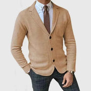 Men's jumper-look robe with lapels and buttons