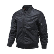 Bomber jacket for men with windproof shell and zip sleeve pocket