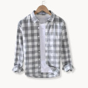 Men's check shirt long sleeve with chest pocket