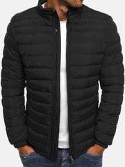 Men's slim fit puffer jacket with zip pockets