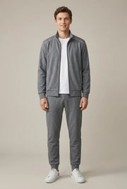 Men's tracksuit with stand collar track jacket and joggers