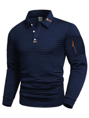 Quilted jumper for men with zip collar and sleeve pocket