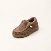 Teddy slippers for women with closed toe and sturdy sole