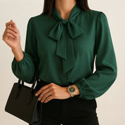 Strikblouse dames losvallend met ballonmouwen