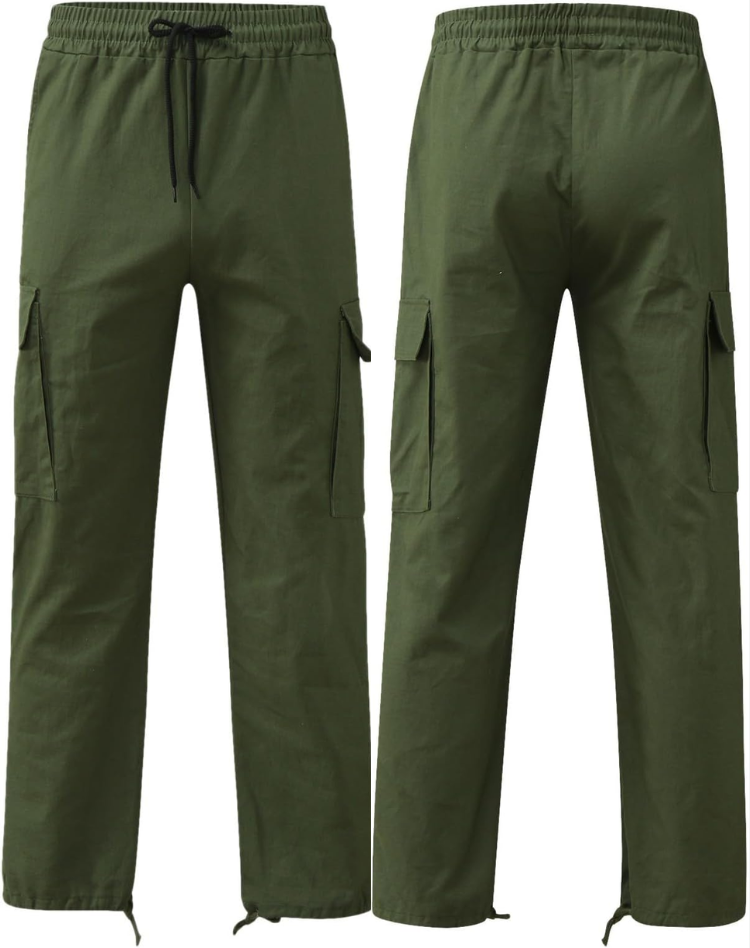 Cargobroek heren relaxed fit met verstelbare taille