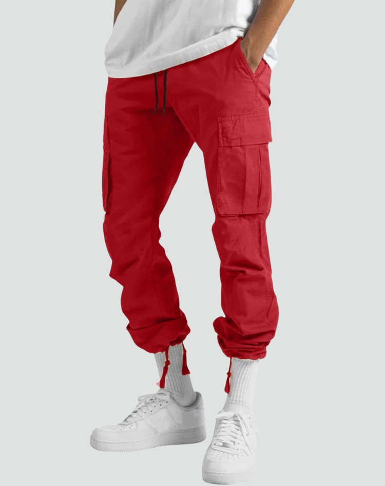 Cargobroek heren relaxed fit met verstelbare taille