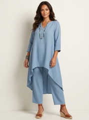 Dames 2-Delige Set – Tuniek met Losvallende Broek en Comfortabele Pasvorm - AIDA LENA