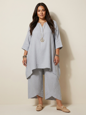 Dames 2-Delige Set – Tuniek met Losvallende Broek en Comfortabele Pasvorm - AIDA LENA