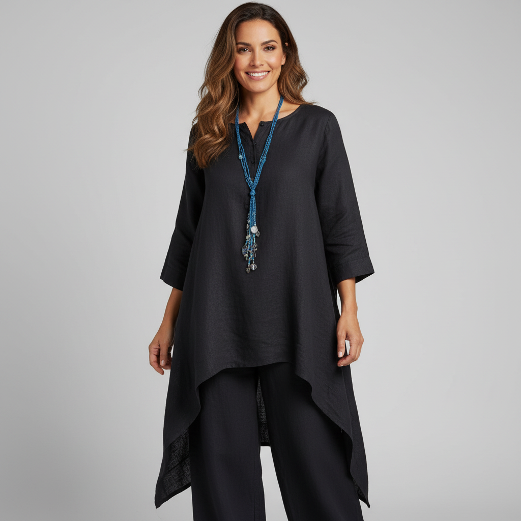 Dames 2-Delige Set – Tuniek met Losvallende Broek en Comfortabele Pasvorm - AIDA LENA