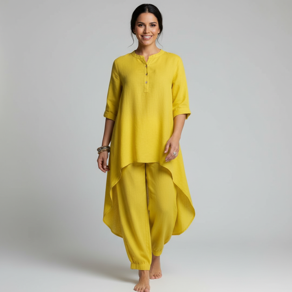 Dames 2-Delige Set – Tuniek met Losvallende Broek en Comfortabele Pasvorm - AIDA LENA