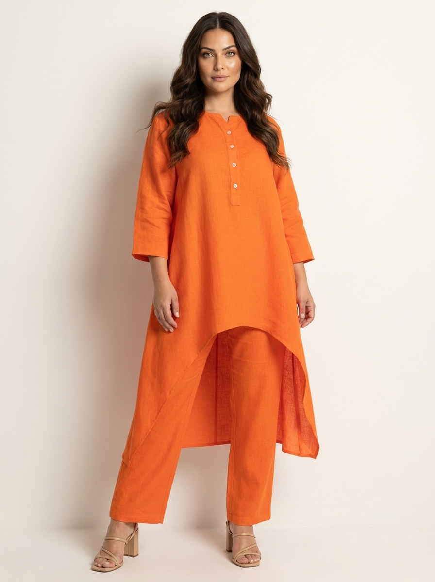 Dames 2-Delige Set – Tuniek met Losvallende Broek en Comfortabele Pasvorm - AIDA LENA