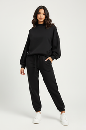 Dames Lounge Set – Comfortabele Losvallende Pasvorm Zwart / S - AIDA LENA