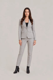 Women's 2-Piece Suit - Fitted Blazer with Straight-Leg Trousers