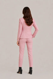 Dames 2-Delig Pak – Getailleerde Blazer met Rechte Pantalon Grijs / S - AIDA LENA