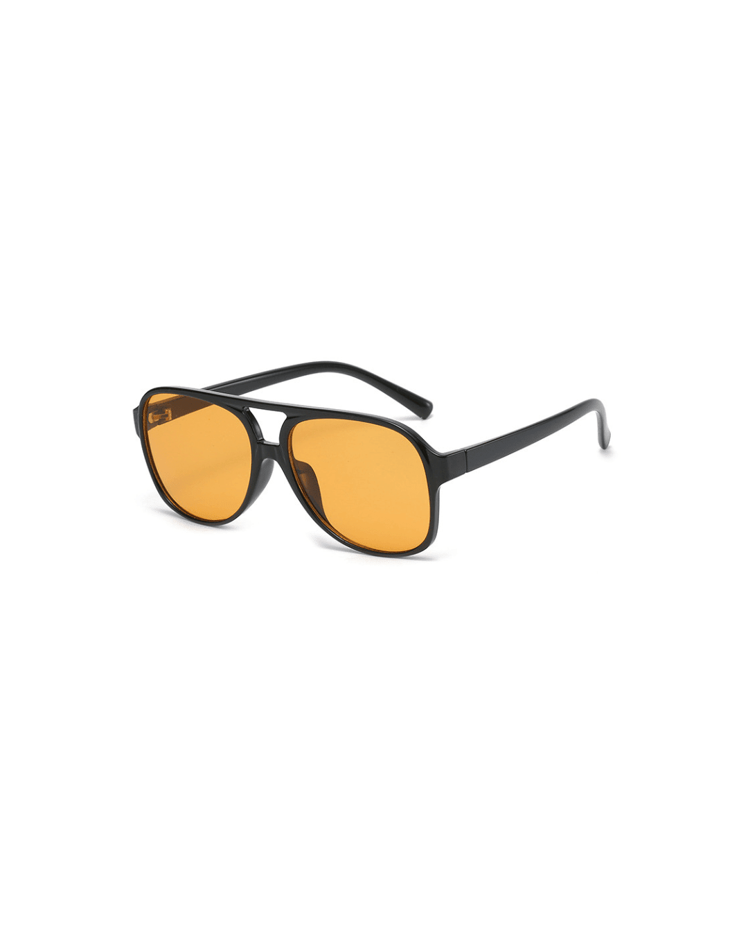 Dames Aviator Zonnebril – Zwart Montuur met Oranje Glazen Oranje - AIDA LENA