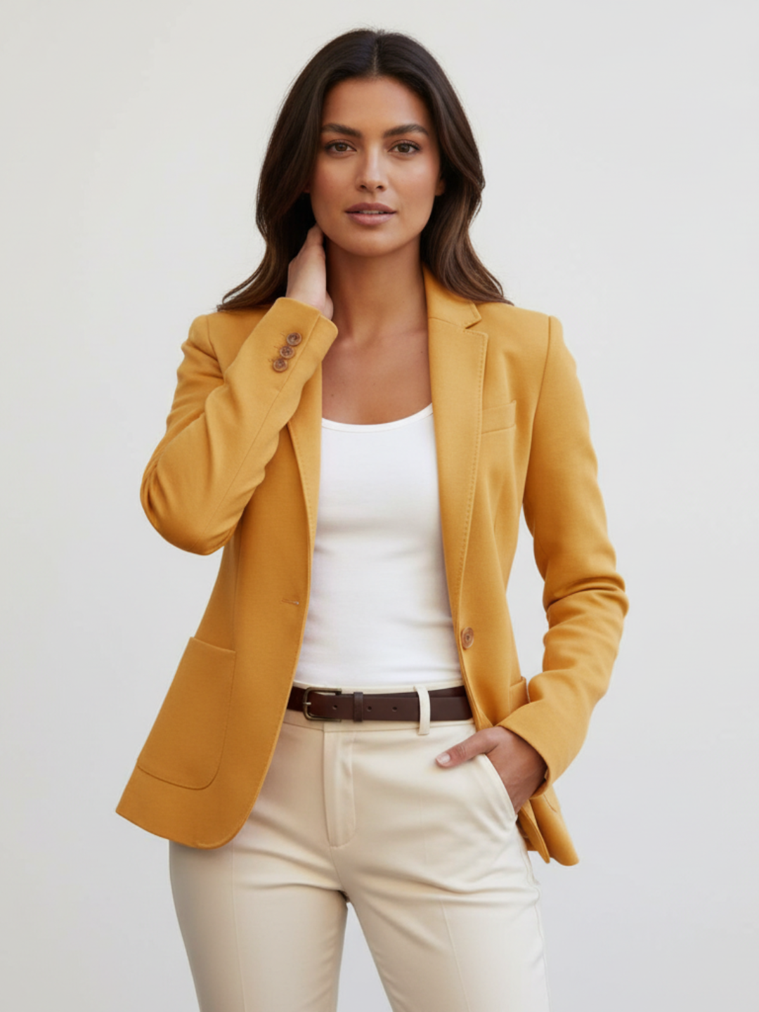 Dames Getailleerde Blazer – Klassieke Revers met Knoopsluiting - AIDA LENA