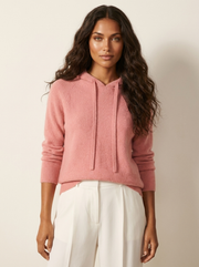 Women's Knitted Hoodie - Hooded Jumper with a Loose Fit