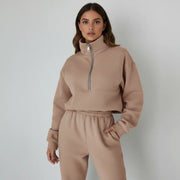 Women's Oversized Jumper - High Collar with Half-Zip