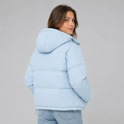 AIDA LENA Women’s jacket Dames Puffer Winterjas – Kort Model met Hoge Kraag en Zakken