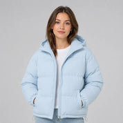 AIDA LENA Women’s jacket Dames Puffer Winterjas – Kort Model met Hoge Kraag en Zakken