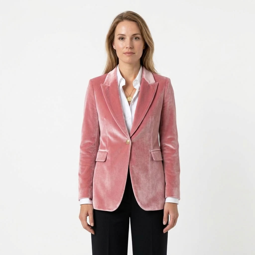 Fluwelen blazer dames getailleerd met puntrevers