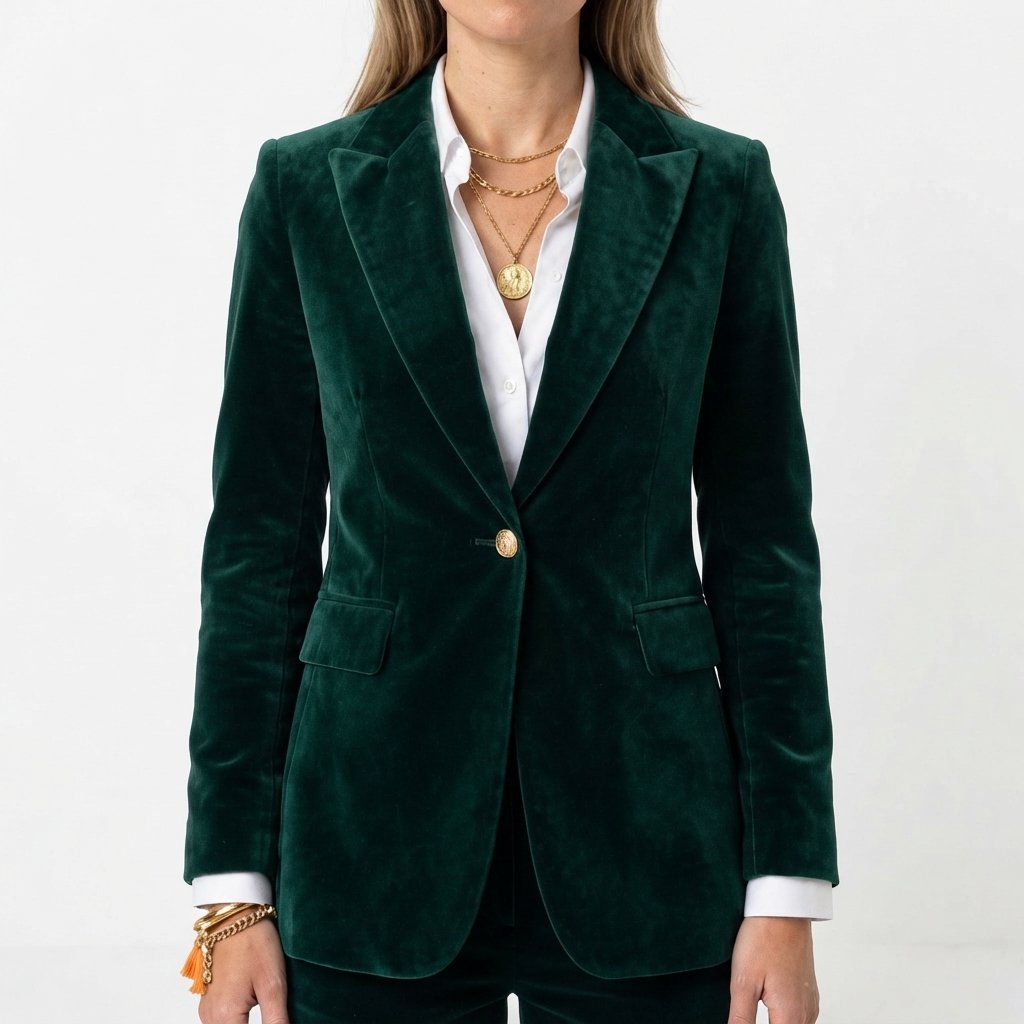 Fluwelen blazer dames getailleerd met puntrevers
