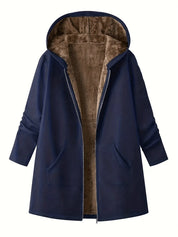 AIDA LENA Women’s Coat Dames Winterjas – Lange Gevoerde Jas met Capuchon