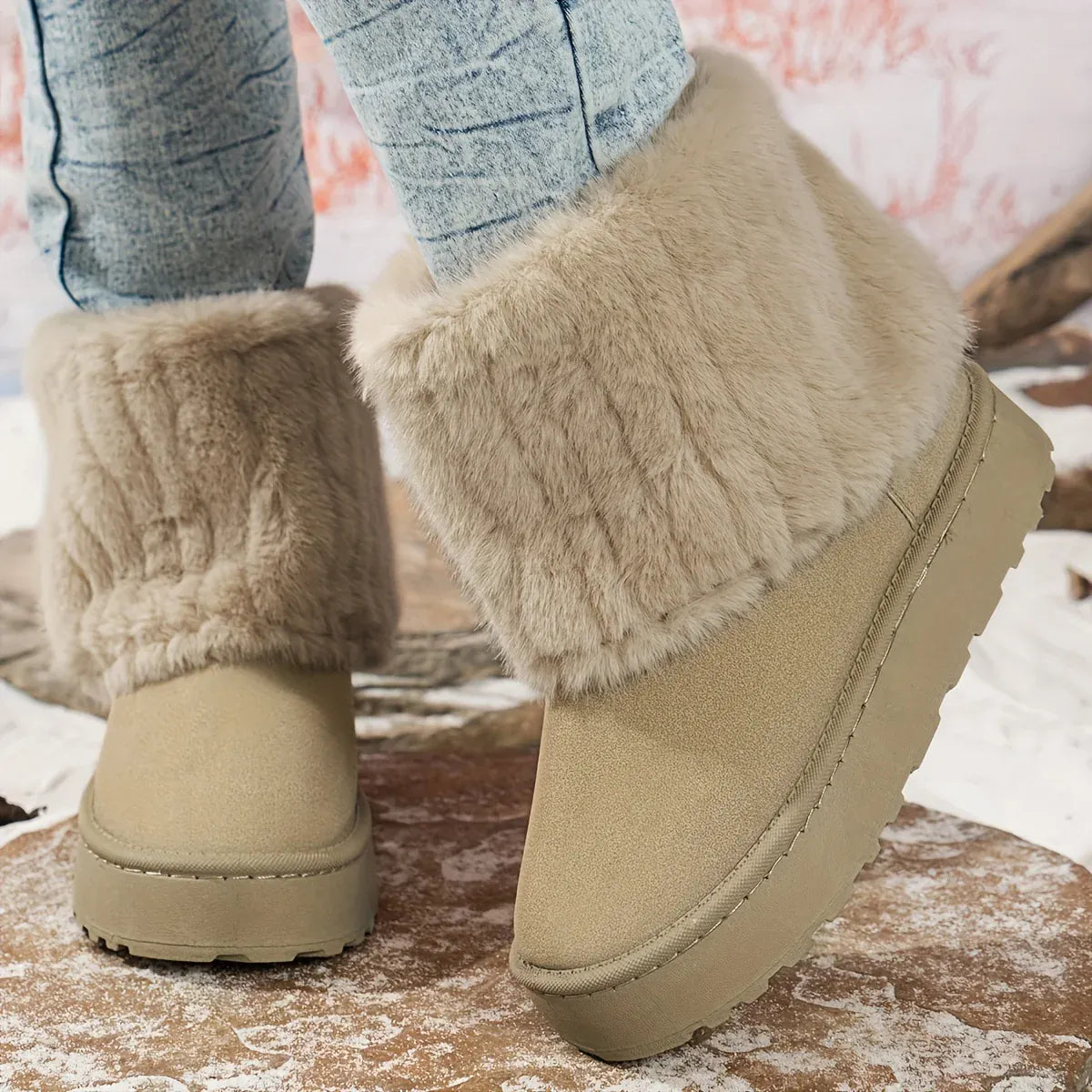 AIDA LENA Women's Shoes Dames Winterlaarzen – Warme Enkellaarsjes met Zachte Voering