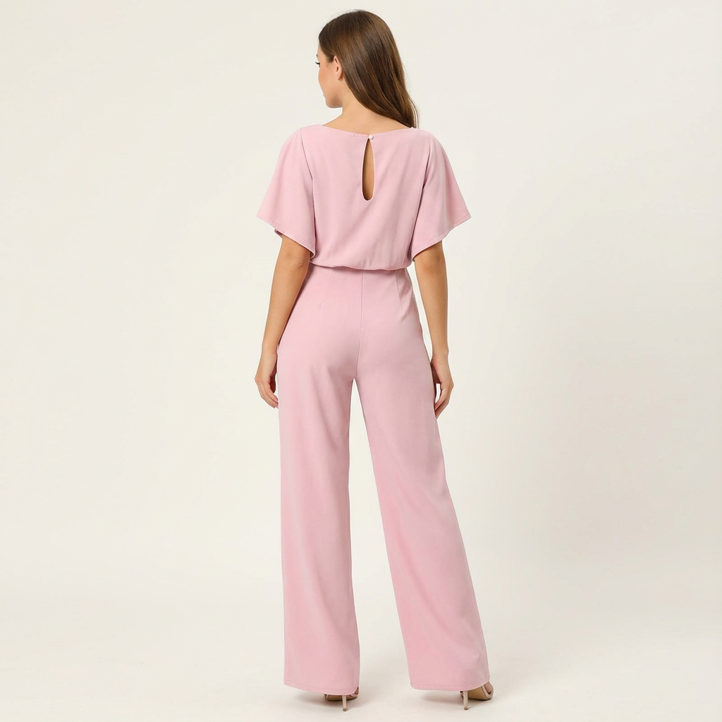 Dames Jumpsuit – Strikceintuur met Wijde Pijpen en Elegante Pasvorm - AIDA LENA