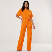 Dames Jumpsuit – Strikceintuur met Wijde Pijpen en Elegante Pasvorm - AIDA LENA