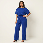 Dames Jumpsuit – Strikceintuur met Wijde Pijpen en Elegante Pasvorm - AIDA LENA
