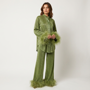 Dames 2-Delige Set – Elegante Pasvorm met Verenaccenten - AIDA LENA
