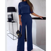 Elegante tweedelige set met cropped top en wijde broek - AIDA LENA