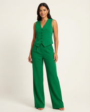 Dames Mouwloos Blazerpak – Elegante Getailleerde Pasvorm Groen / S - AIDA LENA