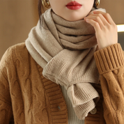 Dames Gebreid Vest met Sjaal – Zachte Set met Comfortabele Pasvorm Beige - AIDA LENA