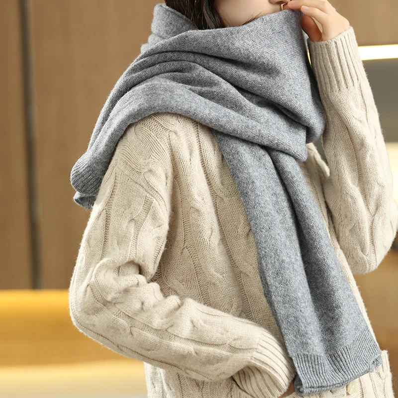 Dames Gebreid Vest met Sjaal – Zachte Set met Comfortabele Pasvorm Beige - AIDA LENA