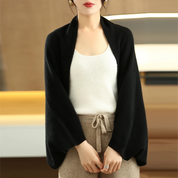 Dames Gebreid Vest met Sjaal – Zachte Set met Comfortabele Pasvorm Beige - AIDA LENA