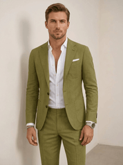 AIDA LENA Men's Two-Piece Suit Heren 2-Delig Pak – Blazer en Pantalon met Getailleerde Pasvorm