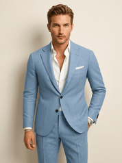 AIDA LENA Men's Two-Piece Suit Heren 2-Delig Pak – Blazer en Pantalon met Getailleerde Pasvorm