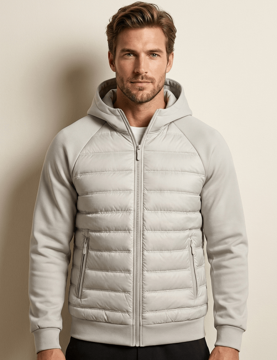 AIDA LENA Men's Jeckets Heren Casual Jas – Hybride Jack met Gewatteerde Voorkant