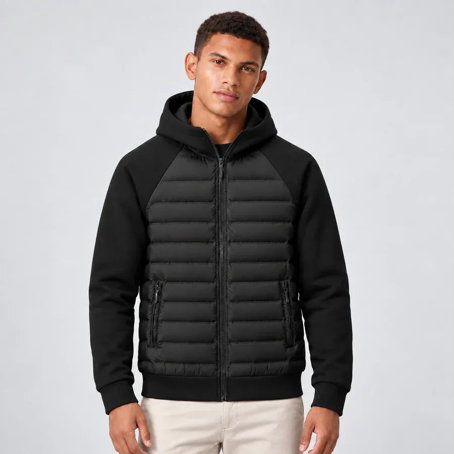 AIDA LENA Men's Jeckets Heren Casual Jas – Hybride Jack met Gewatteerde Voorkant