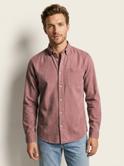 Men's Casual Shirt – Solid-Color Long-Sleeve Shirt