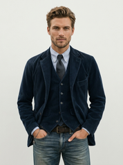 Men's Corduroy Blazer – Classic Corduroy Blazer with Buttons