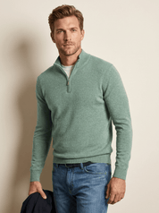 AIDA LENA Women's sweater Heren Gebreide Trui – Effen Trui met Korte Rits en Opstaande Kraag