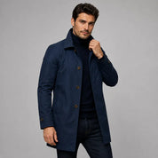 AIDA LENA Women’s jacket Heren Gewatteerde Jas – Elegante Lange Jas met Knopen