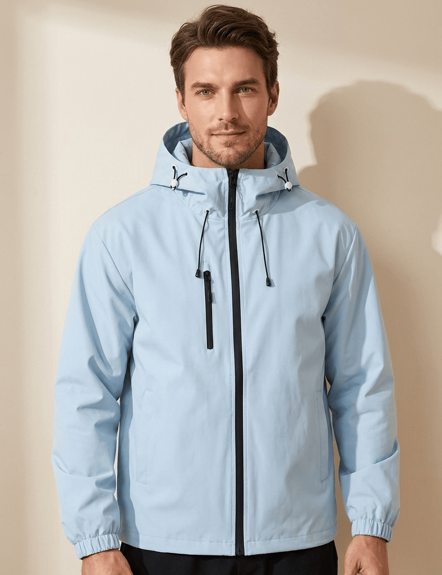 AIDA LENA Men’s Jackets Heren Jack met Capuchon – Effen Jas met Losvallende Pasvorm