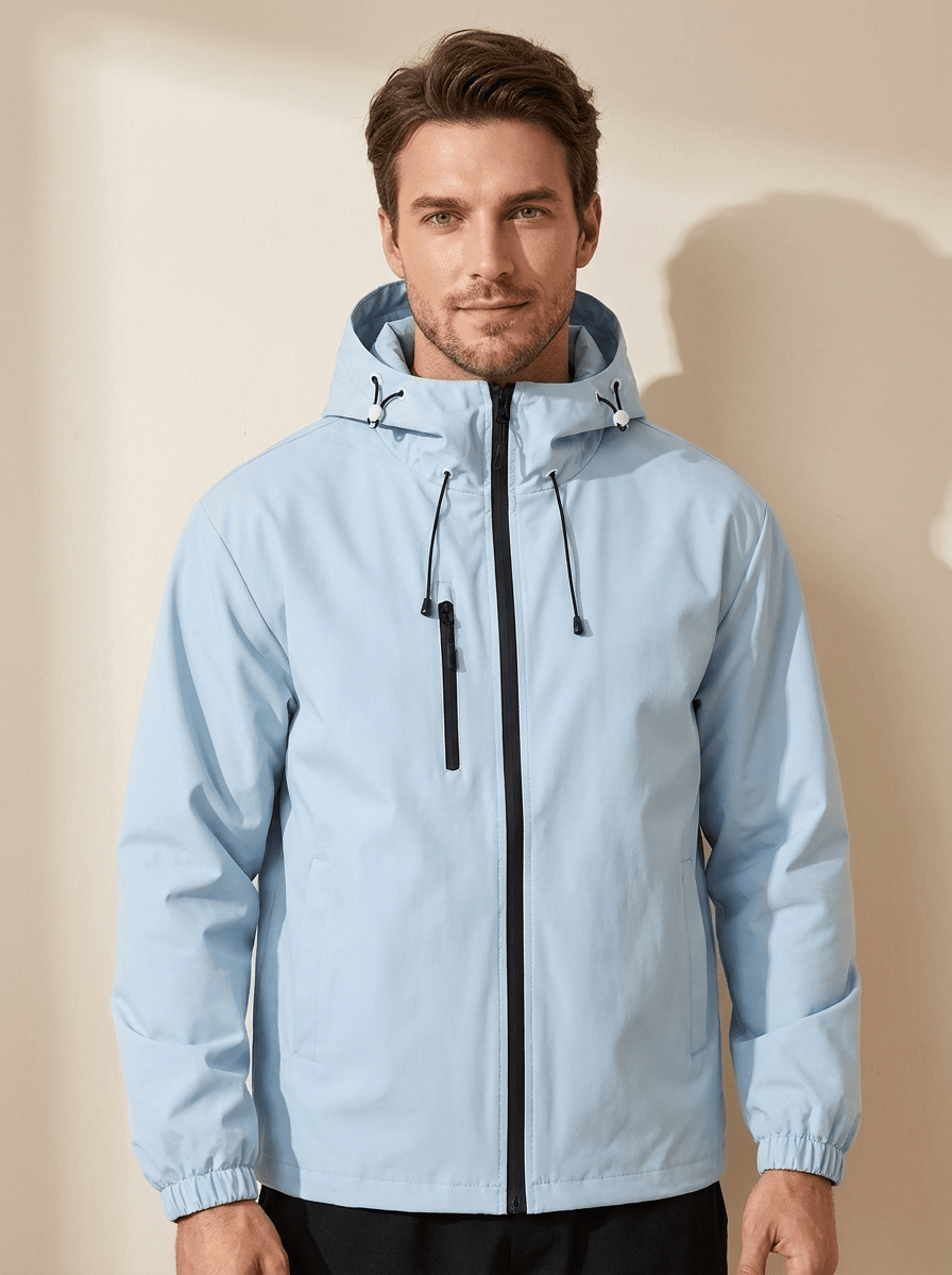 AIDA LENA Men’s Jackets Heren Jack met Capuchon – Effen Jas met Losvallende Pasvorm
