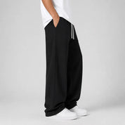 AIDA LENA Men's Trousers Heren Oversized Joggingbroek – Effen Broek met Wijde Pasvorm