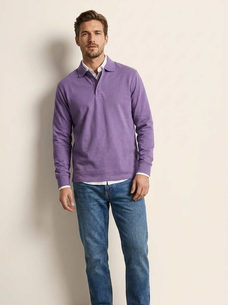 Men's Ribbed Knit Sweater - Casual Half-Zip Sweater with Stand-Up Collar